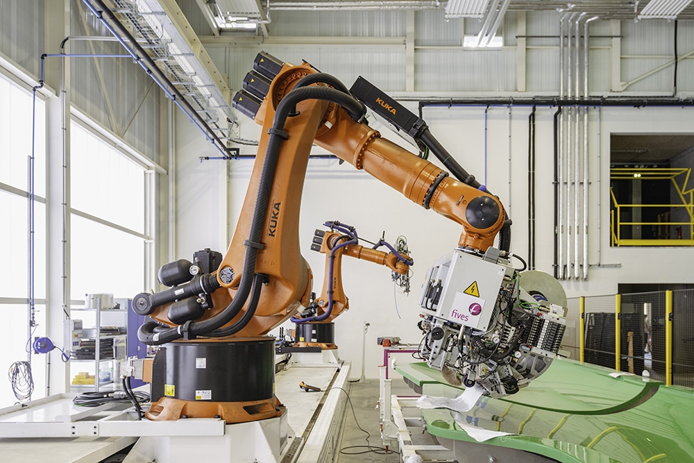 Automated production line for large-scale textile preforms